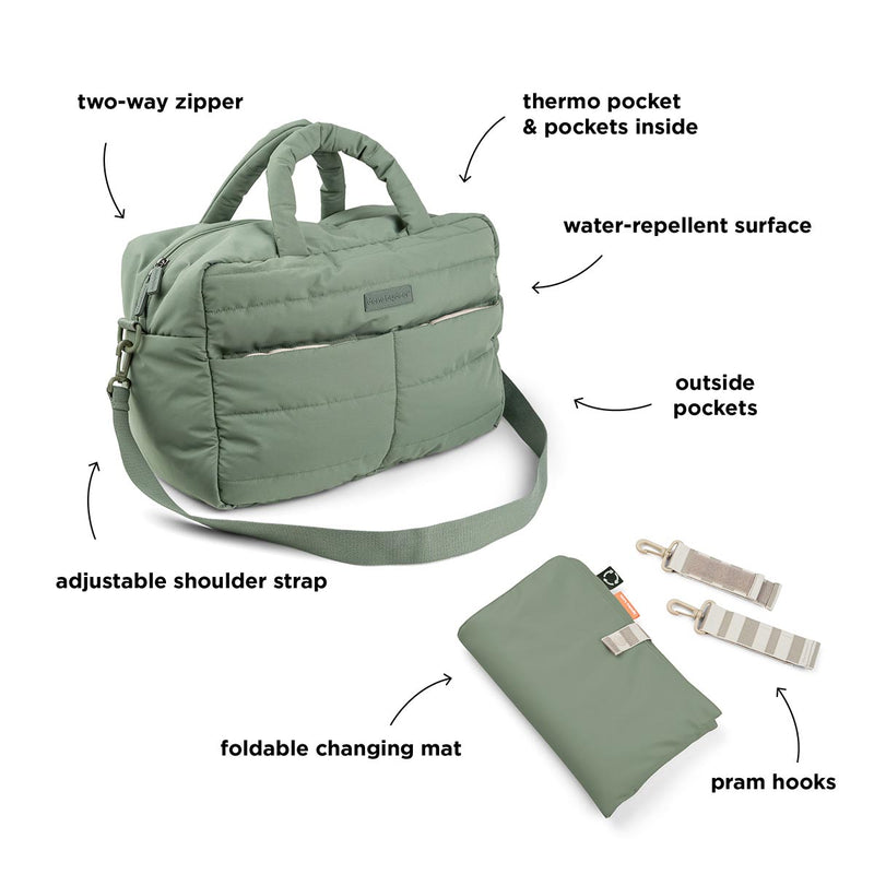 Done By Deer Quilted Changing Bag - Green