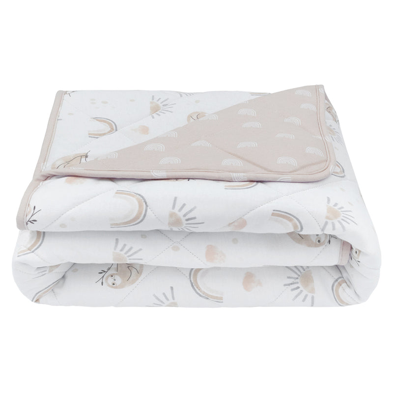 Reversible Quilted Cot Comforter - Happy Sloth