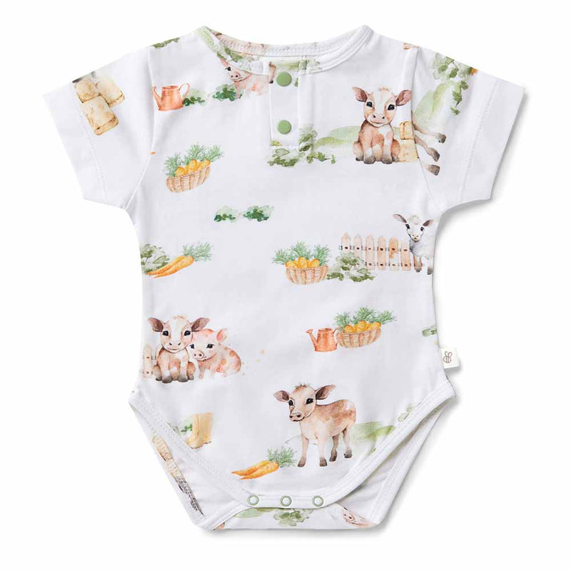 Short Sleeve Bodysuit - Farm