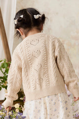 Jamie Kay Josephine Cardigan - Light Oatmeal Marle