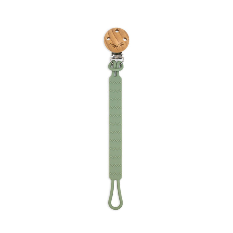 Mod & Tod Silicone Pacifier Clip | Sage