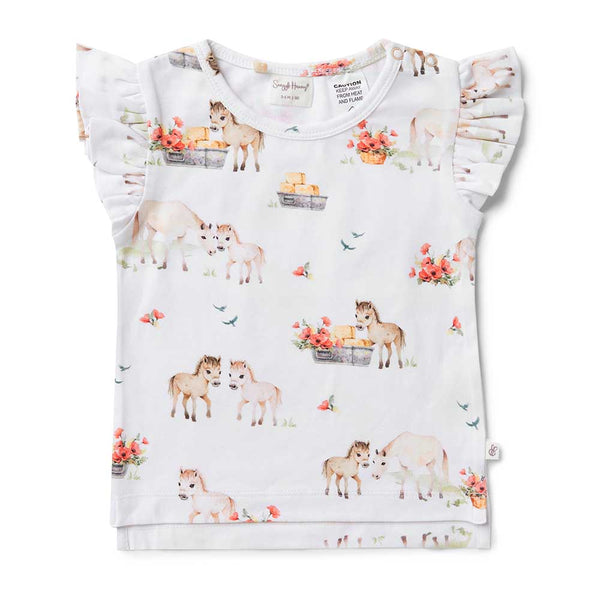 Short Sleeve T-Shirt with Frill - Pony Pals