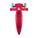 Globber PRIMO Foldable Lights Scooter - New Red/Dark Red