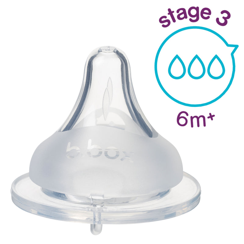 b.box Baby Bottle Anti-Colic Teat - Stage 3 (6m+) | 2pk