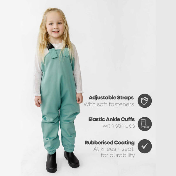 All-Weather Fleece Overalls - Seafoam