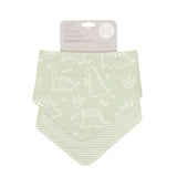 Bandana Bibs 2pk - Sage Dino