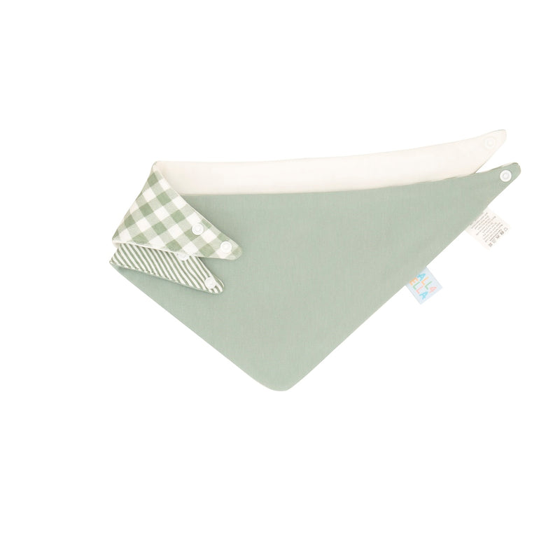 Bandana Bibs 2pk - Gingham Sage