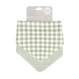 Bandana Bibs 2pk - Gingham Sage