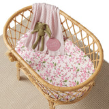 Bassinet Sheet / Change Pad Cover - Cherry Blossom