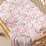 Bassinet Sheet / Change Pad Cover - Cherry Blossom