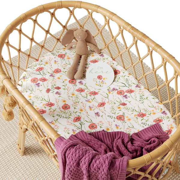 Bassinet Sheet / Change Pad Cover - Meadow