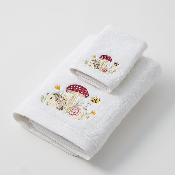 Mushroom Meadow Bath Towel & Face Washer in Organza Bag