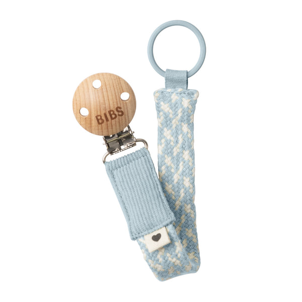 BIBS Pacifier Clip - Baby Blue/Ivory