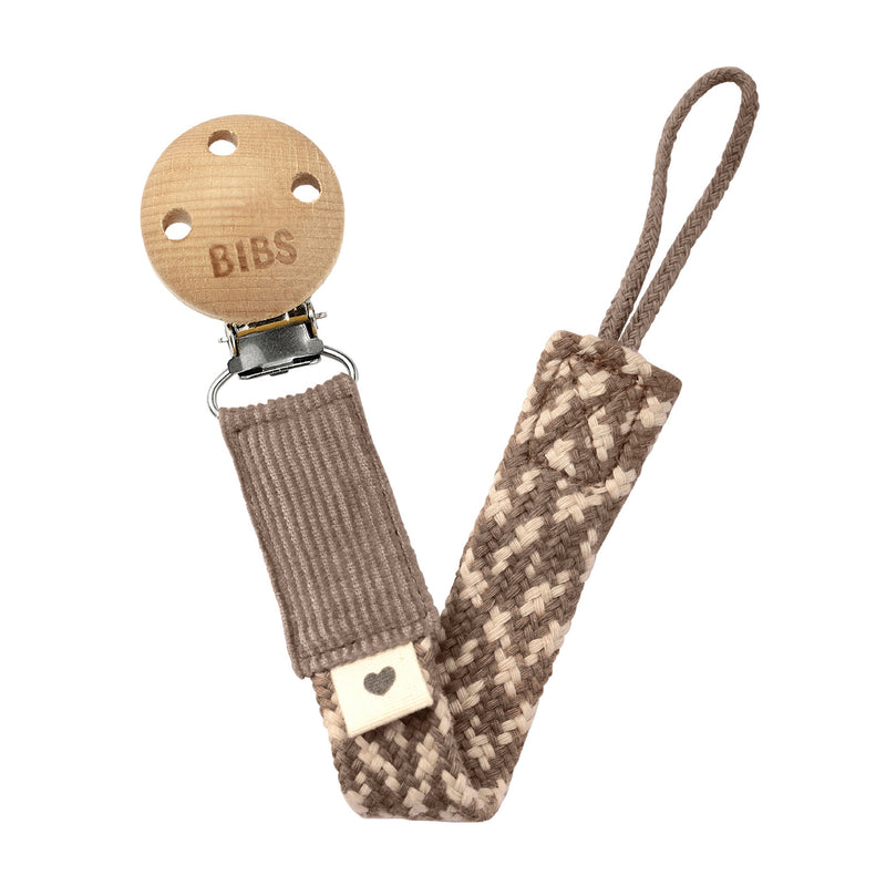 BIBS Pacifier Clip - Dark Oak/Vanilla