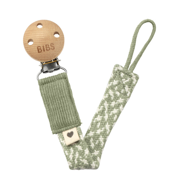 BIBS Pacifier Clip - Sage/Ivory