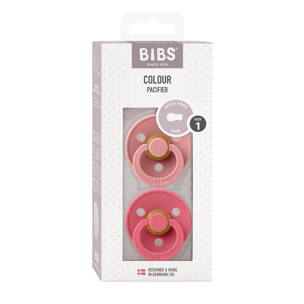 BIBS Pacifier - Colour | Latex | Dusty Pink/Coral