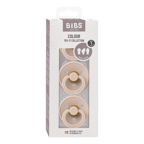 BIBS Try-it 3pk Pacifiers: Colour | Blush
