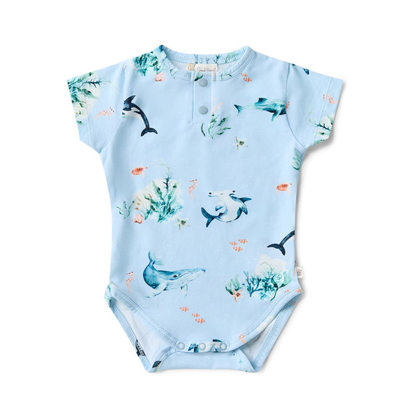 Short Sleeve Bodysuit - Blue Ocean