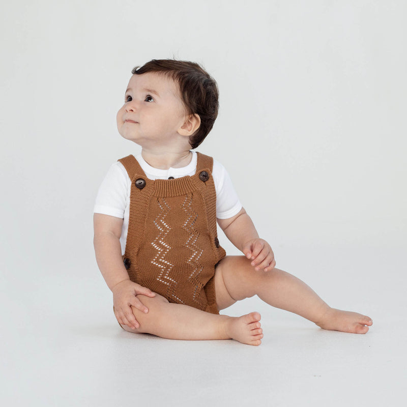 Brown Knit Romper