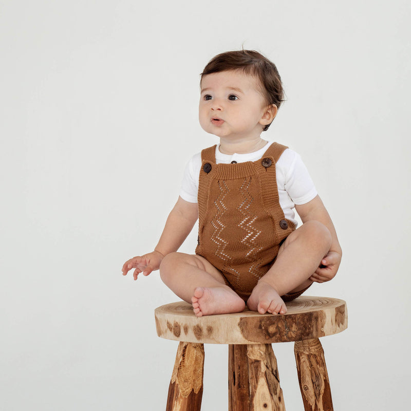 Brown Knit Romper