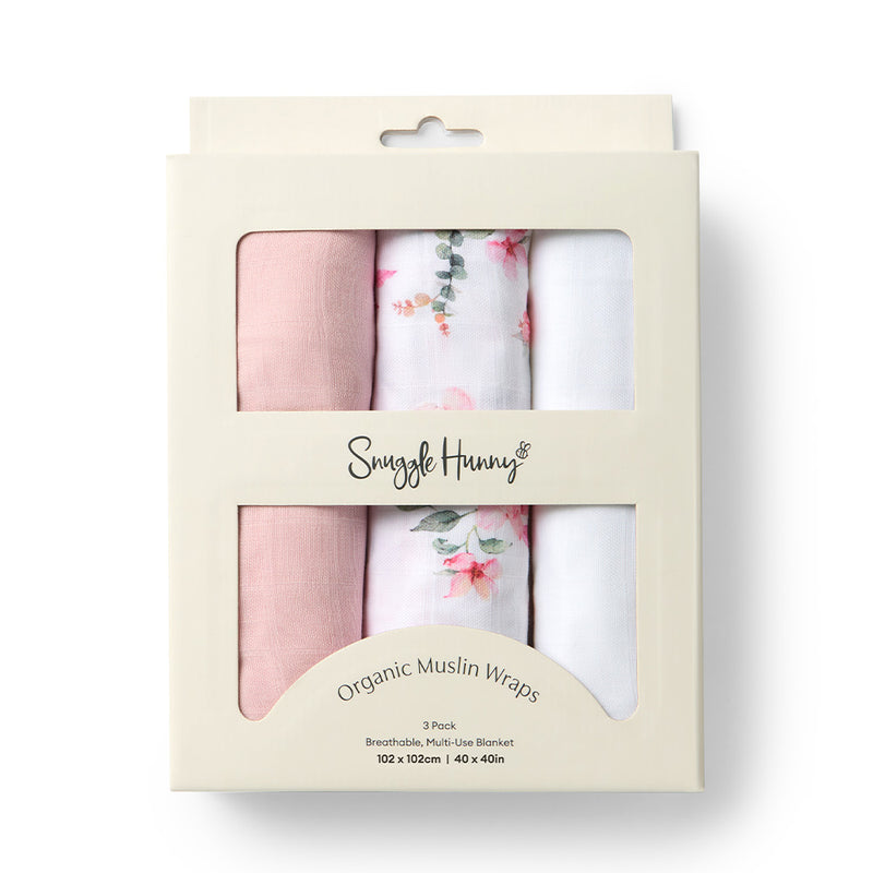 Large Organic Muslin Wraps 3 Pack - Camille/Milk/Fairytale
