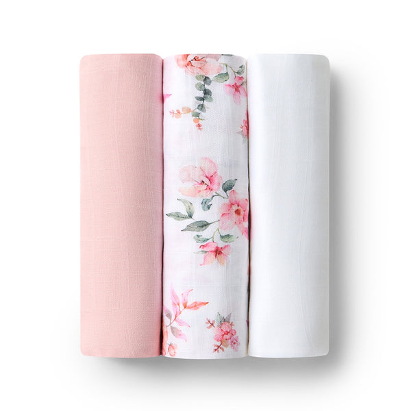 Large Organic Muslin Wraps 3 Pack - Camille/Milk/Fairytale