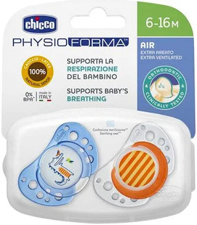 Chicco Soother - Latex Physio Air 2pk (6-16mths)
