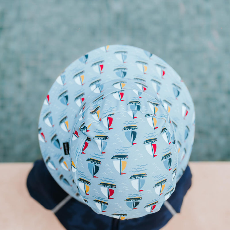 Kids Classic Swim Bucket Beach Hat - Sails