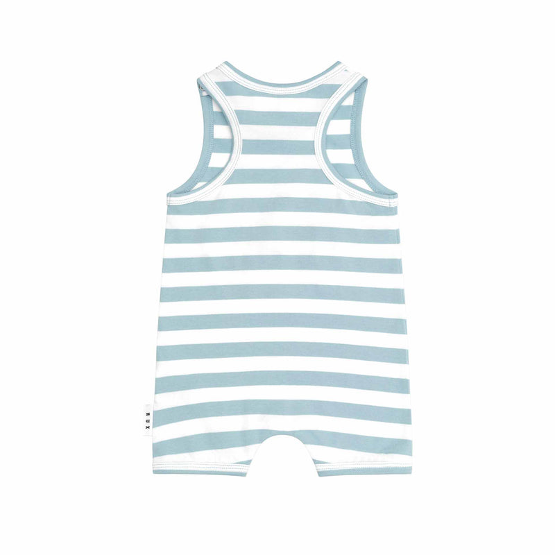 Construction Dino Stripe Sleeveless Romper