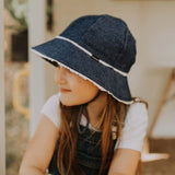 Girls Toddler Bucket Hat - Ruffle Trim Denim