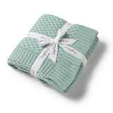 Snuggle Hunny Diamond Knit Baby Blanket - Sage