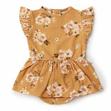 Short Sleeve Dress - Golden Flower