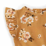 Short Sleeve Dress - Golden Flower