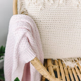 Snuggle Hunny Diamond Knit Baby Blanket - Blush Pink