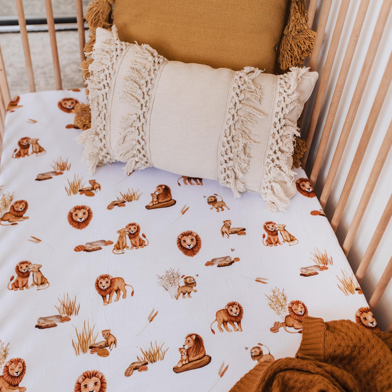 Snuggle Hunny Fitted Cot Sheet - Lion