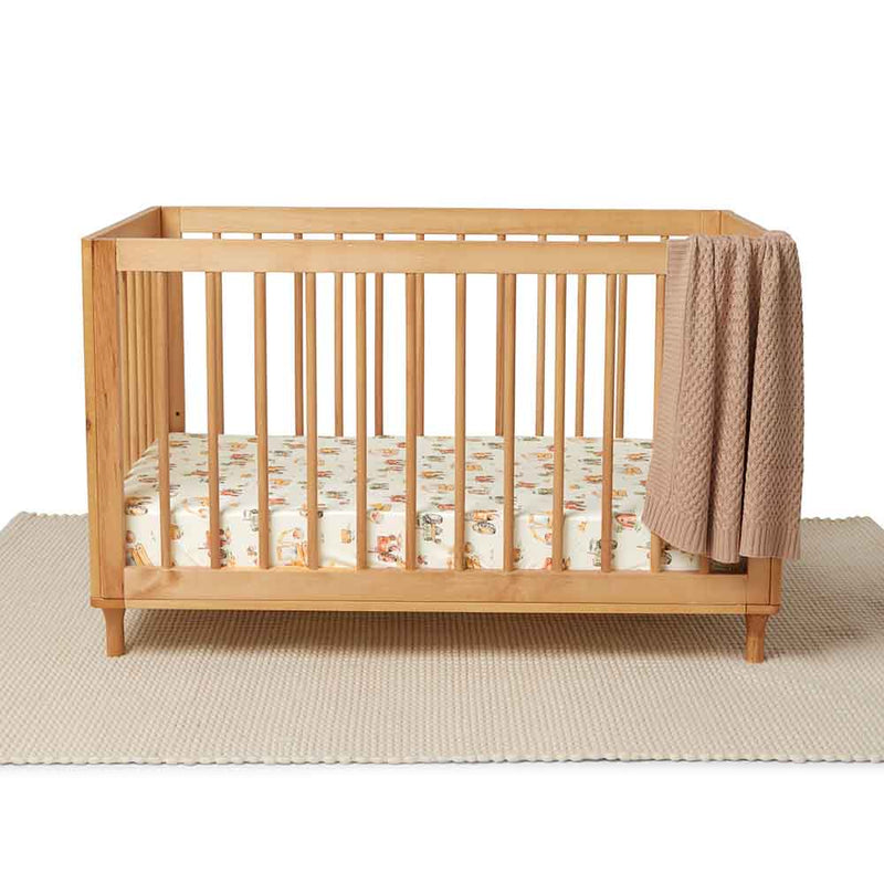 Snuggle Hunny Fitted Cot Sheet - Diggers