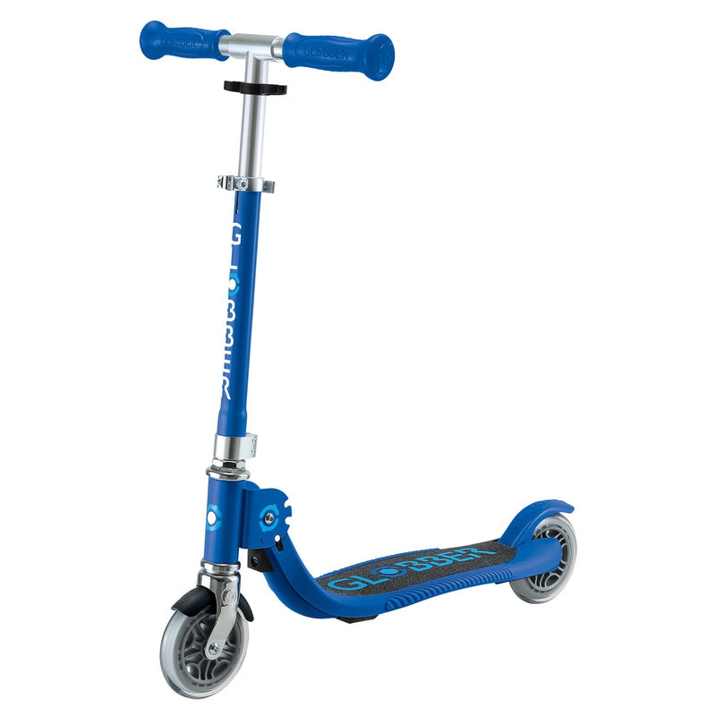 Globber FLOW FOLDABLE JUNIOR with Lights - Navy Blue/Sky Blue