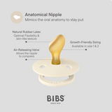 BIBS Pacifier - Anatomical | Latex | Night Glow | Blush/Vanilla