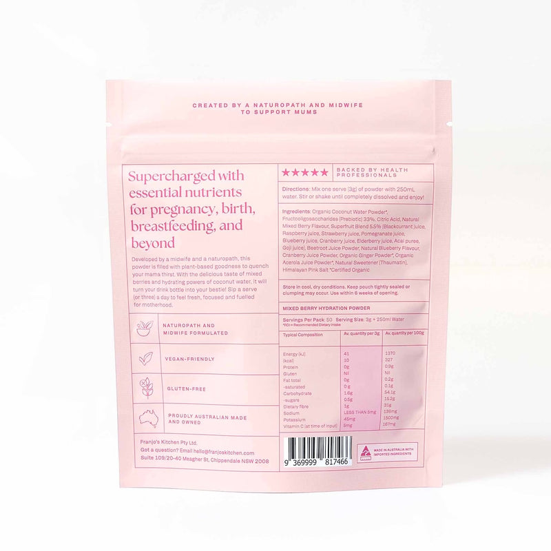 Motherhood Hydration Powder - Mixed Berry & Coconut Water