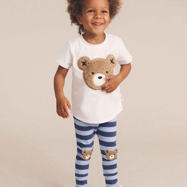 Furry Hux Bear Blue Stripe Legging