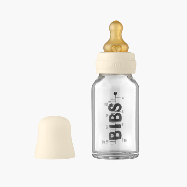 BIBS 110ml Glass Bottle Set - Ivory