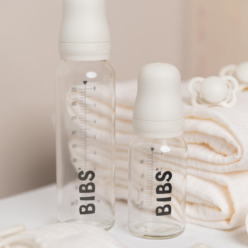 BIBS 225ml Glass Bottle Set - Ivory