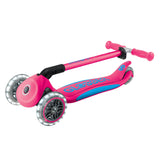 Globber PRIMO FOLD PLUS LIGHTS Scooter V2 - Fuchsia Pink/Sky Blue