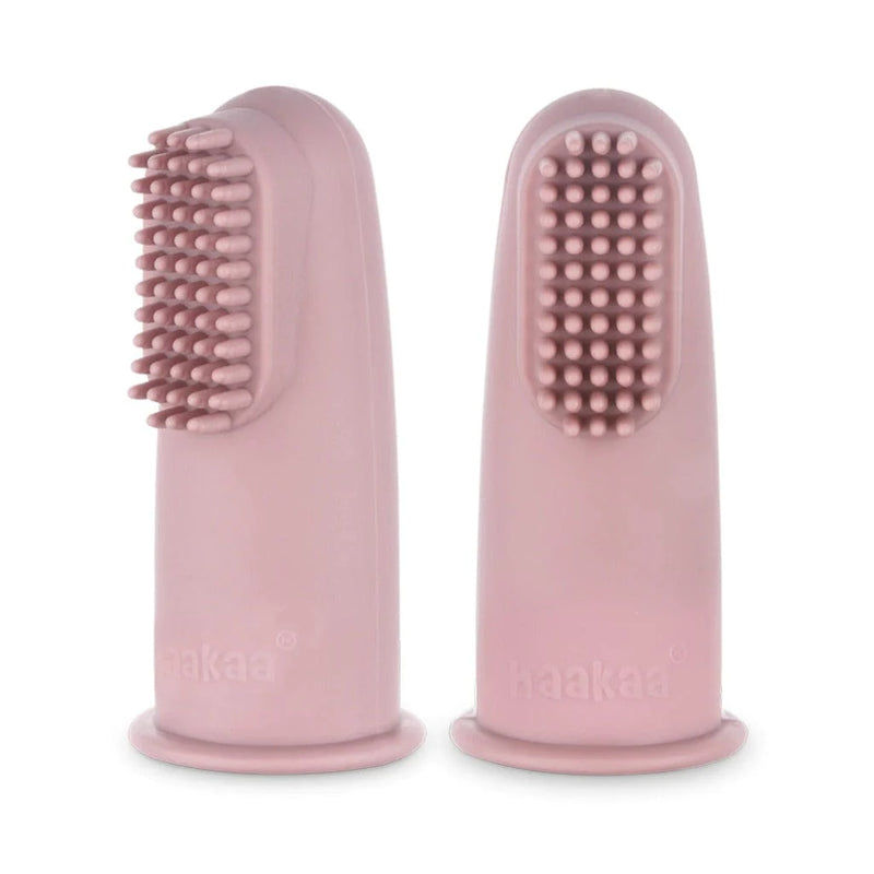 Haakaa Silicone Finger Toothbrush - 2pk | Blush