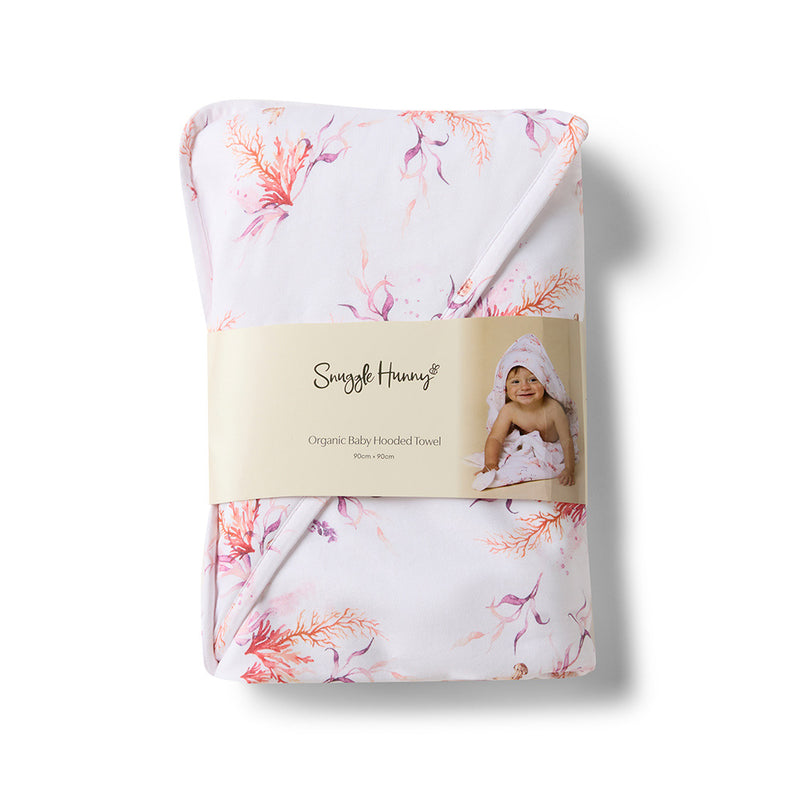 Organic Hooded Baby Towel - Coral