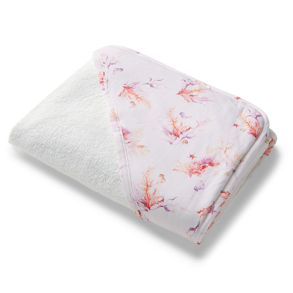 Organic Hooded Baby Towel - Coral