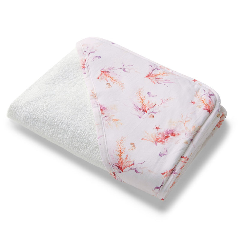 Organic Hooded Baby Towel - Coral