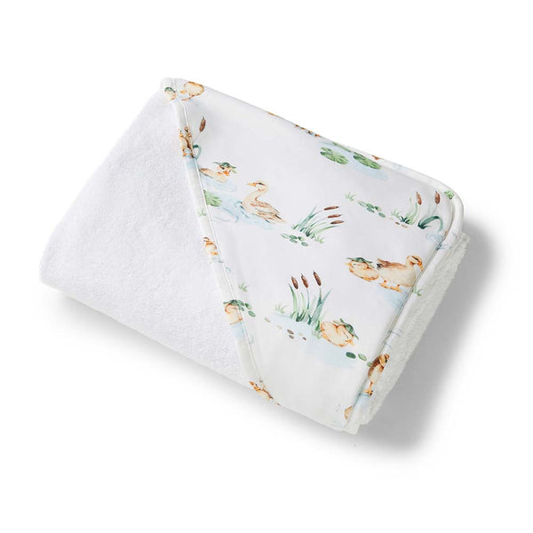 Organic Hooded Baby Towel - Duck Pond
