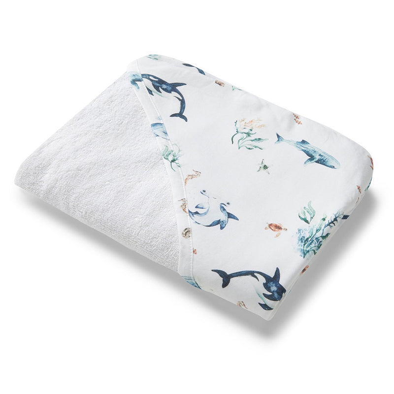 Organic Hooded Baby Towel - Ocean