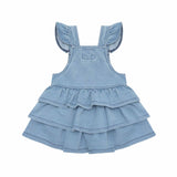 Huxbear Knit Denim Frill Pinafore